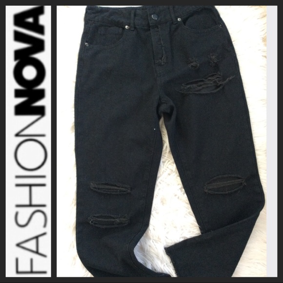 Fashion Nova High Rise Destroyed Jeans - Picture 4 of 7